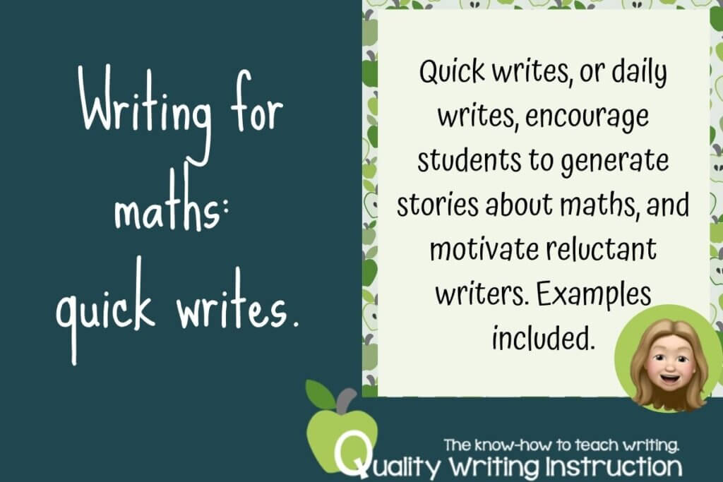 How to get students writing in maths quick writes